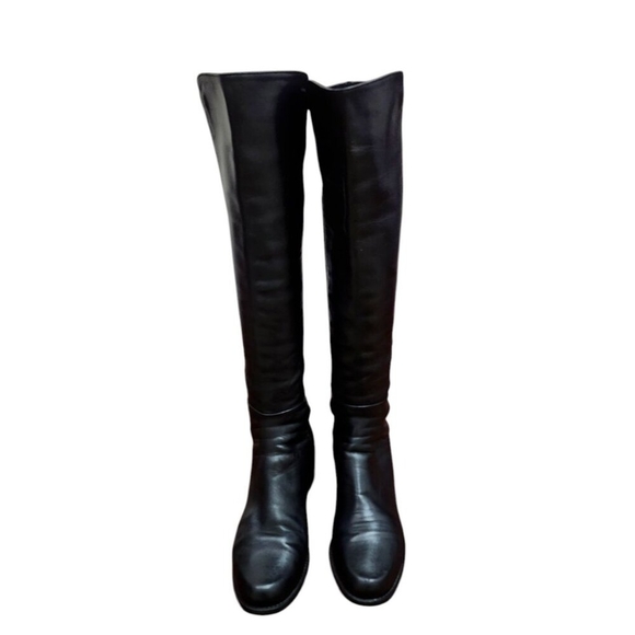 STUART WEITZMAN Leather Knee High Black Riding Boots Size 8 - Picture 4 of 15